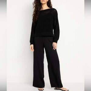Yvos Black Pull-On Leisure Pants